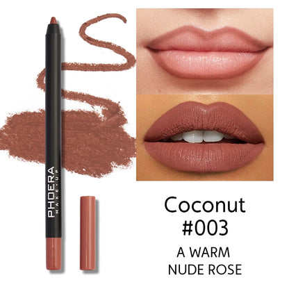 Waterproof Matte Lipliner Pencil Sexy Red Contour Tint Lipstick Lasting Non-stick Cup Moisturising Lips Makeup Cosmetic 12Color