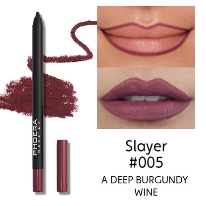 Waterproof Matte Lipliner Pencil Sexy Red Contour Tint Lipstick Lasting Non-stick Cup Moisturising Lips Makeup Cosmetic 12Color