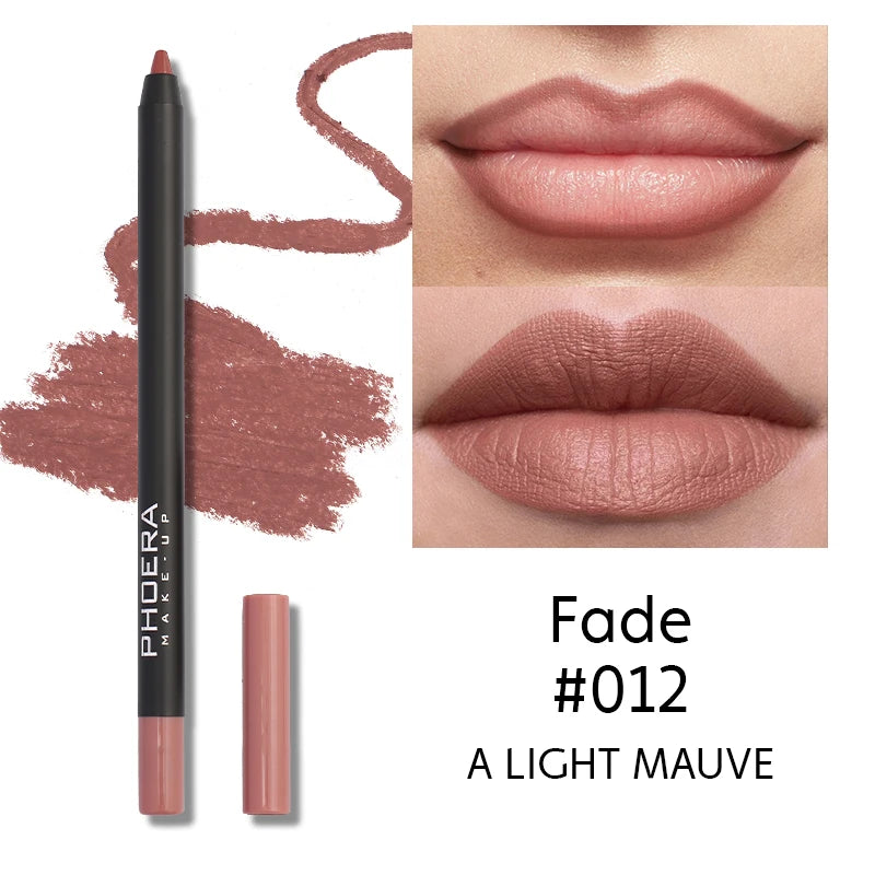 Waterproof Matte Lipliner Pencil Sexy Red Contour Tint Lipstick Lasting Non-stick Cup Moisturising Lips Makeup Cosmetic 12Color