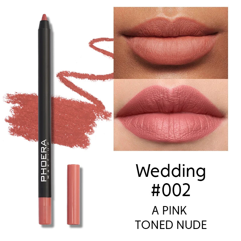 Waterproof Matte Lipliner Pencil Sexy Red Contour Tint Lipstick Lasting Non-stick Cup Moisturising Lips Makeup Cosmetic 12Color