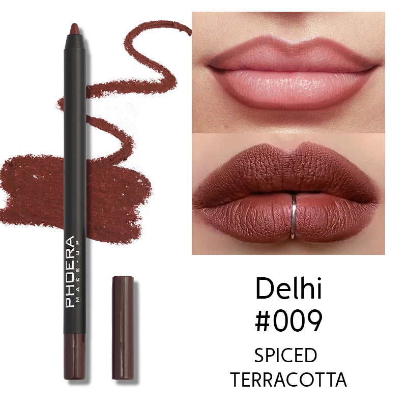 Waterproof Matte Lipliner Pencil Sexy Red Contour Tint Lipstick Lasting Non-stick Cup Moisturising Lips Makeup Cosmetic 12Color